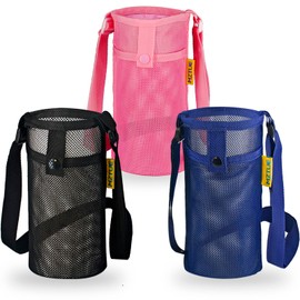 MZTUE Water Bottle Holder with Strap, 3-Pcs Premium Water Bottle Carrier With Strap Easy Clean, Folding Portable Water Bottle Bag for Walking, Travel, Cycling, Gym