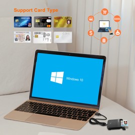 ZOWEETEK Smart Card Reader, CAC Card Reader Military, Compatible with Windows, Mac OS and Linux