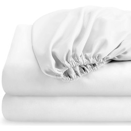 Three Quarter Fitted Sheet White - Fitted Bottom Sheets - 12 Inch Deep Pocket - Super Soft Cotton Bedsheets -1 Fitted Sheet Only (3/4 Bunk 48" X75 - White)