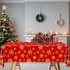 Juweked 2Pcs Winter Snowflake Tablecloth Plastic Christmas Snowflake Tablecloth Red
