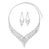 AN SHU Rhinestone Necklace Earrings Set Earrings Set Wedding Wedding