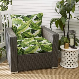 Sorra Home AZ616321TESEVOL Indoor/Outdoor Corded Deep Seating Pillow and Cushion Set, 23" x 25" x 5", Green