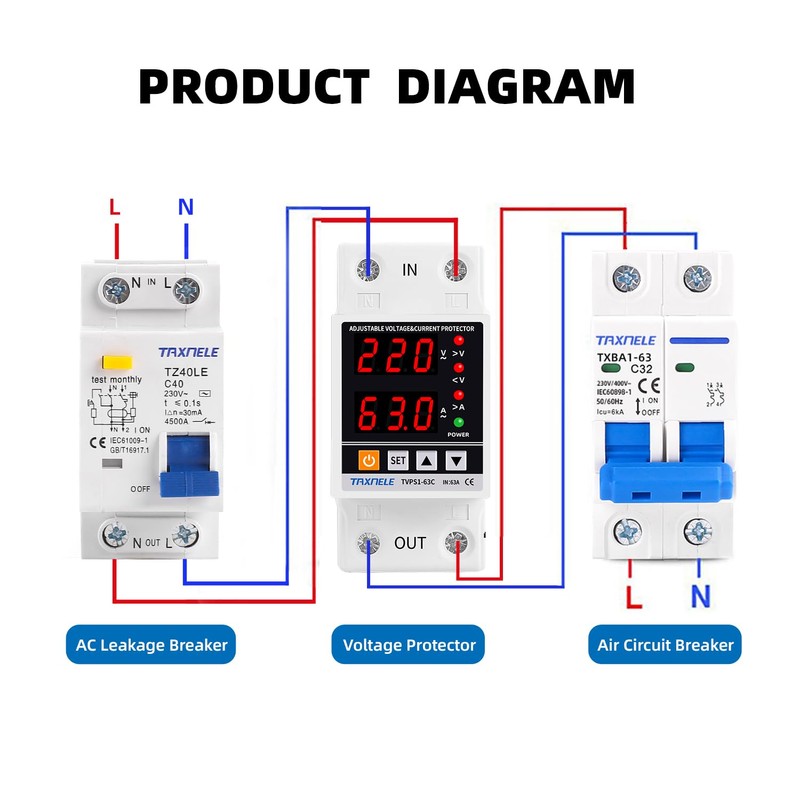 Dual Display 40A 63A 80A 230V Din Rail Intelligent Single