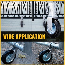 Fence Gate Wheels for Metal Tube Gate Farm Gate Wheels 6" Heavy Duty Gate Wheel Fence Wheels for Gates Fits 1-5/8" to 2" O.D. Round Tube Gate Frames Prevent Gate from Dragging
