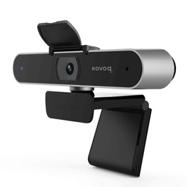 KOVOQ Webcam with 1080p Wide Angle Autofocus Streaming,Privacy Cover, Noise-Reduction Microphone and Auto Light Correction Web Camera for Video Calling/Recording, Desktop/Laptop/Mac