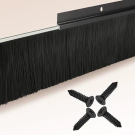 10-Pack Garage Door Brush Seal – CEPIA Black Bottom Sweep – Roll-Up Door Stripping, 2.80" Wide x 39.3" Long, Aluminum Alloy Base, Ideal for Exterior Doors and Industrial Use (393 in / 1000 cm)