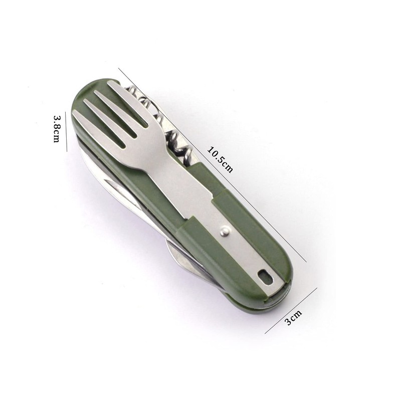 8 in 1 Camping Cutlery Set Detachable Stainless Steel Folding