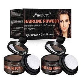 Hairline Powder, Hair Shadow, Hair Root Concealer, Instantly Covers and Conceals Receding Hairlines, Professional Hair Root Concealer For Makeup for Men and Women, Waterproof, Light Brown/Dark Brown