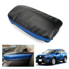 GAFAT Compatible with Toyota RAV4 Hybrid 2019-2024 Centre Armrest Cover, RAV4 2023 Centre Console Armrest Protection Armrest Covers, Leather Padding, RAV4 Accessories (Blue)