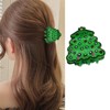 Shiny Cute Green Christmas Tree Hair Claw Clips - Mini