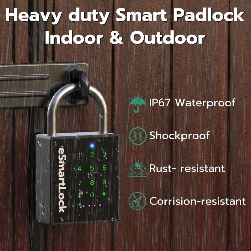 Dhiedas New Smart Padlock with Key, Heavy Duty Combination Padlock,