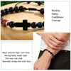 Alissl Football Cross Bracelet for Boys, Adjustable Beaded Bracelet Gift