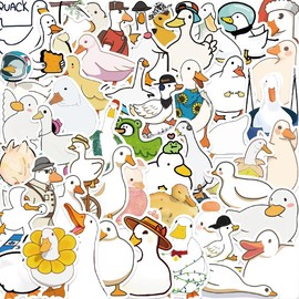 50 PCS Stickers for Duck,Vinyl Skateboard Guitar Door Laptop Luggage Car Bike Water Bottle Birthday Party Supplies Teens Kids Boys and Girls Stickers Duck Sticker Pack