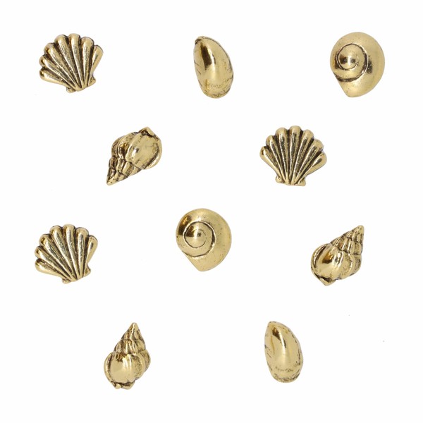 Seashell Pushpins - Gold Finish
