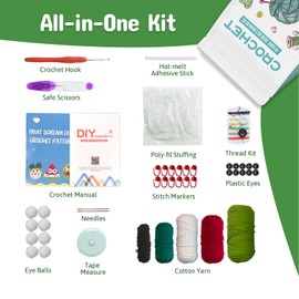 Madwave Beginner Crochet Kit for Adults & Kids – Create 3 Fruit Set with Complete DIY Set, Step-by-Step Video Tutorials, Yarn, Hook, and All Accessories Included