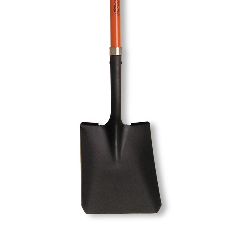 Hisco Square Point Shovel with 14 Gauge Hollow Back Blade