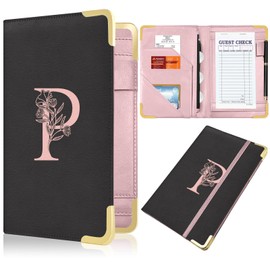 YeeCASE YeeCASE Server Book, Alphabet Waitress Book for Waitress, Leather Waitess Book with Zipper Pocket, Server Manual Checkbook Fits Server Apron (P)