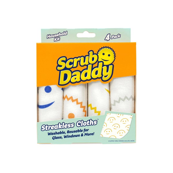 Scrub Daddy Streakless Cloths, Reusable Multi-Purpose Cleaning Cloths - Streak