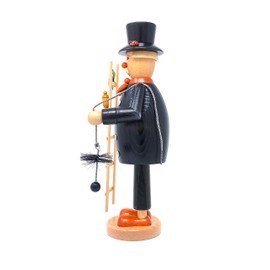 Drechslerei Friedbert Uhlig, incense smoker no. 027/g, chimney sweep, stained black, 35 cm high, turned from regional wood, handmade from the Ore Mountains, Christmas, wood art, real wood
