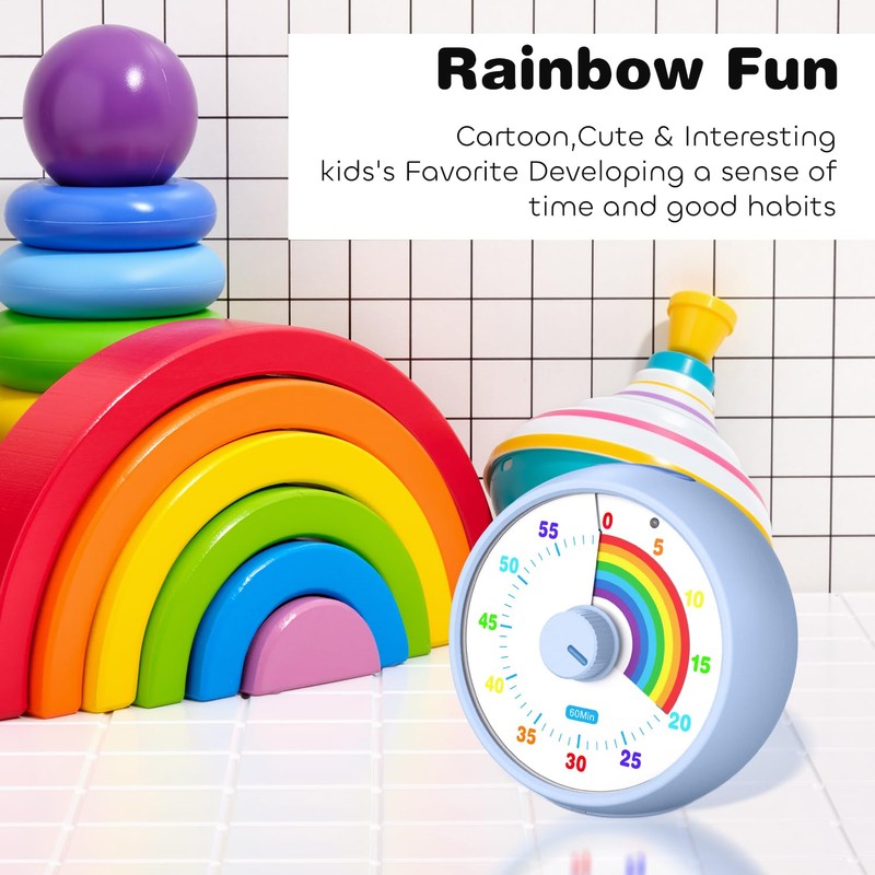 Visual Timer for Kids, 60-Minute Countdown for Classroom Office Kitchen,