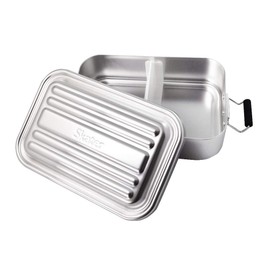 Skater AFT6B Aluminum Lunch Box, Silver, 6.8 x 4.2 x 2.2 inches (172 x 108 x 56 mm), 20.3 fl oz (600 ml), For Adults, Kids, Stylish, Single Tier, Domed Type