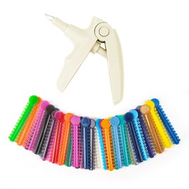 OFFCUP Orthodontic Ligation Gun Tools, 1040 Pieces Orthodontic Ligation Ties, Orthodontic Ligation Dental Instrument Accessories for Dental Orthodontic Supply, White