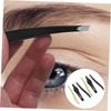Healeved 3 Sets Ergonomic Handle Eyebrow Clip Tweezers Set Eyebrow