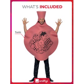 Smiffys Whoopie Cushion Costume, Pink with Foam Tunic, Funny Fancy Dress, Comedy Dress Up Costumes