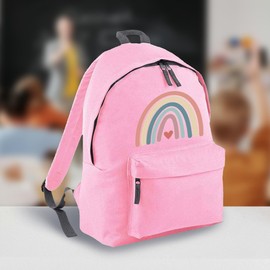 Hoolaroo Backpack For Girls School Bag Rucksack Pink Boho Rainbow Design Back To School for Kids