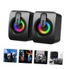 Mikinona 1 Pair Wired Gaming Speakers with Ambient Light USB