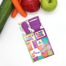 2 Piece Kids Safe Knive and Peeler Set - 'Original Kiddies Food Kutter and Safety Food Peeler (Purple)