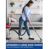 X-Large 50 Pack Shoe Covers Disposable Non-Slip, Black Non-Woven Fabric