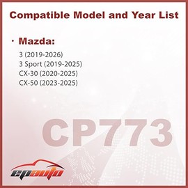 EPAuto CP773 (CF12773) Filtro de aire de cabina incluye carbón activado, reemplazo para Mazda 3 (2019-2026), Mazda 3 Sport (2019-2025), CX-30 (2020-20