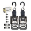 Strapinno 2PCS Stainless Steel Retractable Ratchet Straps (1 7/8 in
