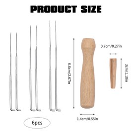 Sewing Stiletto Tool,Laying Tool for Needlepoint,Portable Precision Stiletto Handy,Precision Placement Scratch Awl,Handy for Getting Seams to Lay Correctly,with 6 Needles