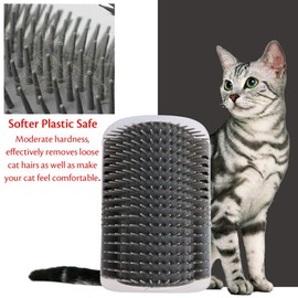 Cat Self Groomer with Catnip(Longer),Wall Cat scratcher，Cat Grooming Comb, cat brush for shedding and grooming, Corner cat Scratcher and Brush,cat stuff, cat massager and toy ALPENKOK