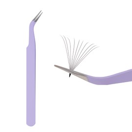 Professional Eyelash Tweezers - Stainless Steel Lash Applicator Tool for False Eyelashes, Precision Fiber Volume Lash Tweezers Eyelid Tape & Extensions for Beginner by WENDY LASHES