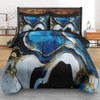 Pamnest Comforter Set Queen Size, Deep Blue Painting 7 Pcs