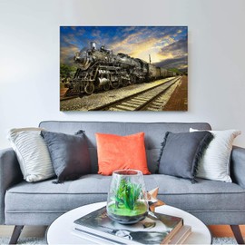 Jigsaw Puzzles 1000 Pieces for Adults - Train Landscape - Wooden Puzzle - Unique Holiday Gift Suitable for Teenagers and Adults, Home Decoration(75x50cm)