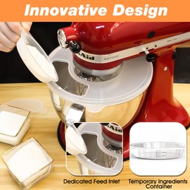 KitchenAid 4.5-5 Qt Tilt-Head Stand Mixer Bowl Covers with Extra Pouring Window, Dishwasher Safe Lid to Prevent Spilling (Pack of 1)