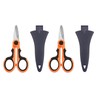 2Pcs Orange Electrician Scissors with Protective Cover, Non Slip Serrated
