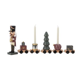 Bloomingville Vadim Christmas Train 45cm FSC Wood Nutcracker Decoration Red Green
