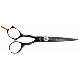 Kissaki Left Handed Hair Scissors Sensuki L 5.5 inches Black W Titanium Hair Cutting Shears Barber Scissors