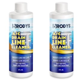 Brodys - A/C HVAC Drain Line Cleaner, 8oz Bottle, (Great to use at home, in the office, at restaurants and large commercial buildings), AC Drain Line Condensate Cleaner (2 Pack)