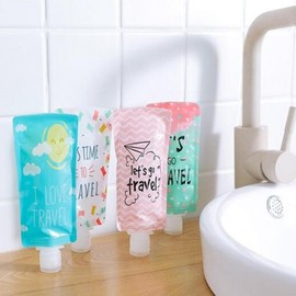 Shampoo bottle travel foldable bag portable shower bottle cleanser Refill Blue SE01352 100ea