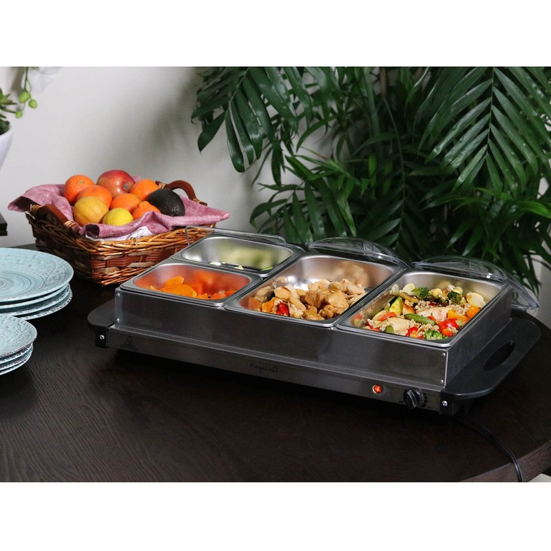 MegaChef Stainless Steel Housing Easy Clean Buffet Server & Food