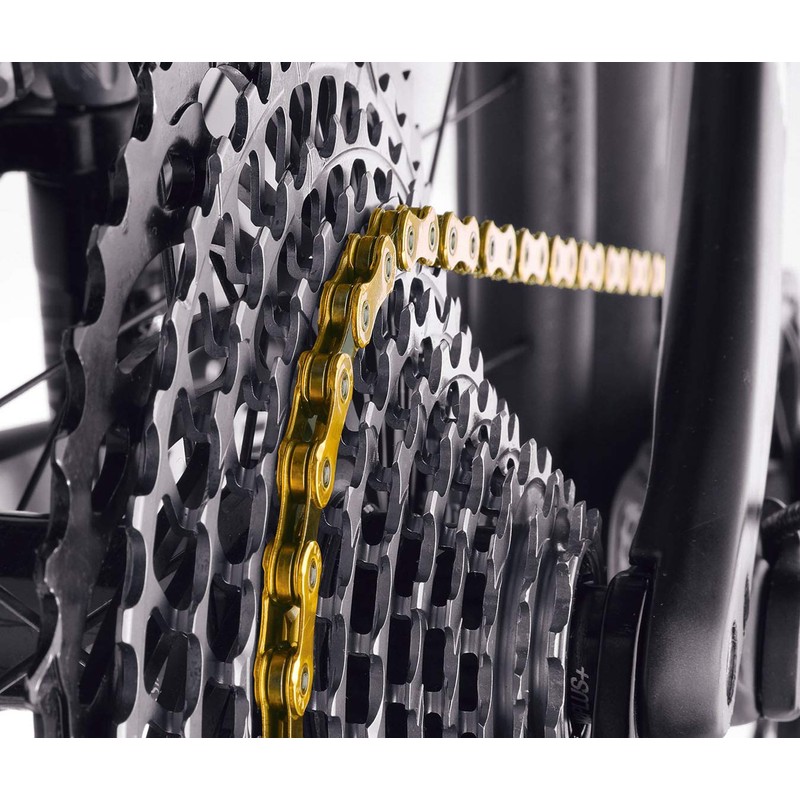 KMC X12 Waxed 12 Speed Chain, Ti-N Gold/Black, 126 Link
