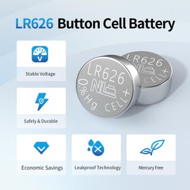 Fuspower 376 377 SR626SW Batteries AG4 LR626 Battery 1.5v Alkaline Coin Cells (40 Count (Pack of 1))