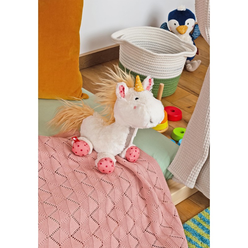 sigikid 43272 Unicorn Patchwork Sweety, Plush, Cuddly Toy, Cuddly Soft,