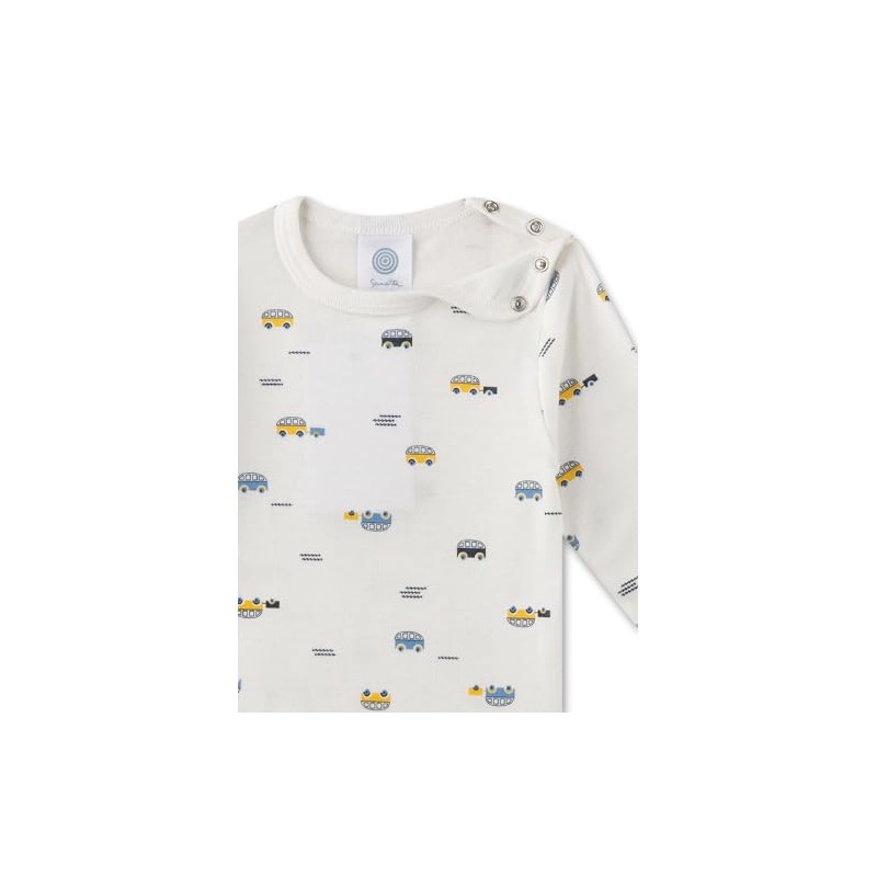 Sanetta Baby Boy Bodysuit, White Pebble